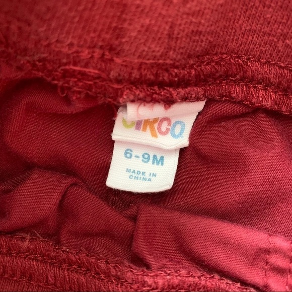 Circo Brick Red Jogger Pants with Tie Waist- size 6-9 Months - Picture 3 of 3